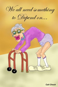 old woman with depends