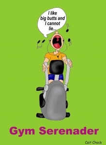 man singing on elliptical