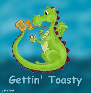 dragon toasting toast