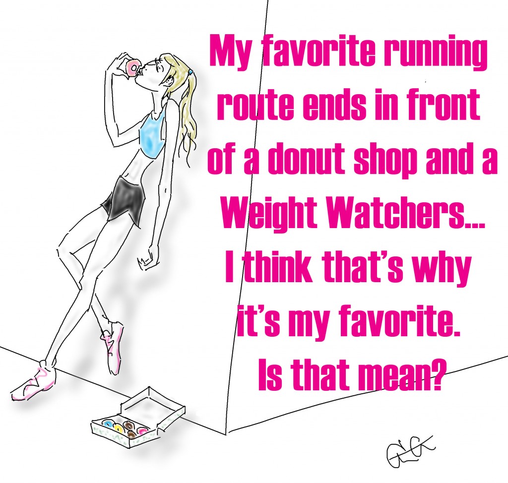 runner eating donuts