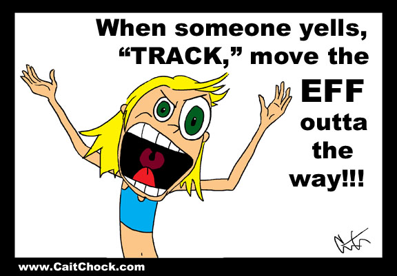 runner yelling track