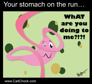 tummy on the run