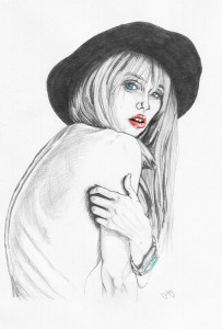 modelbackwithhatandwatchsketchpencil3