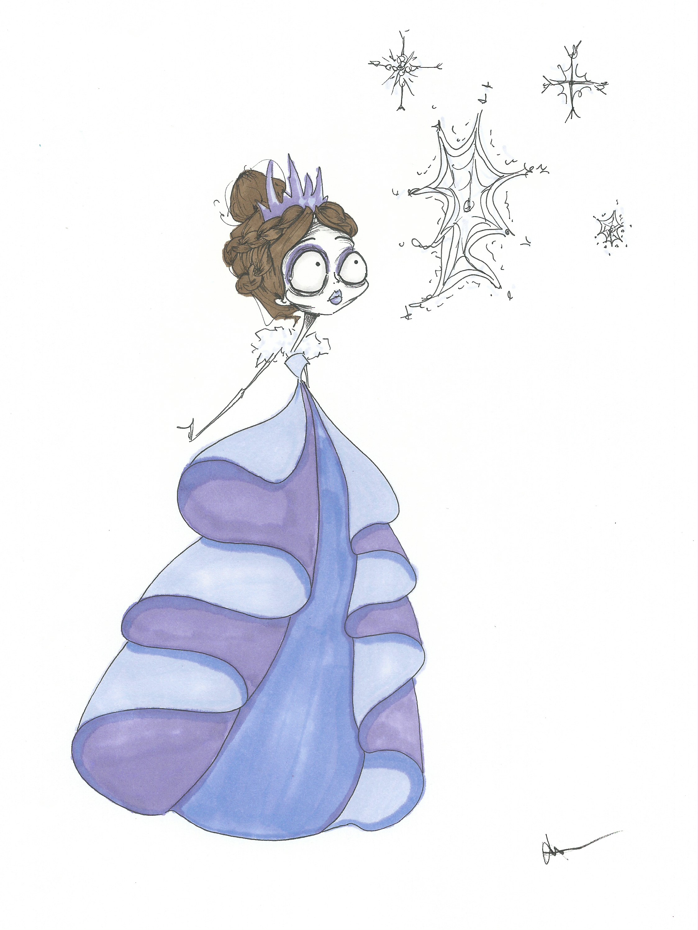ice princess snow queen illustration painting print