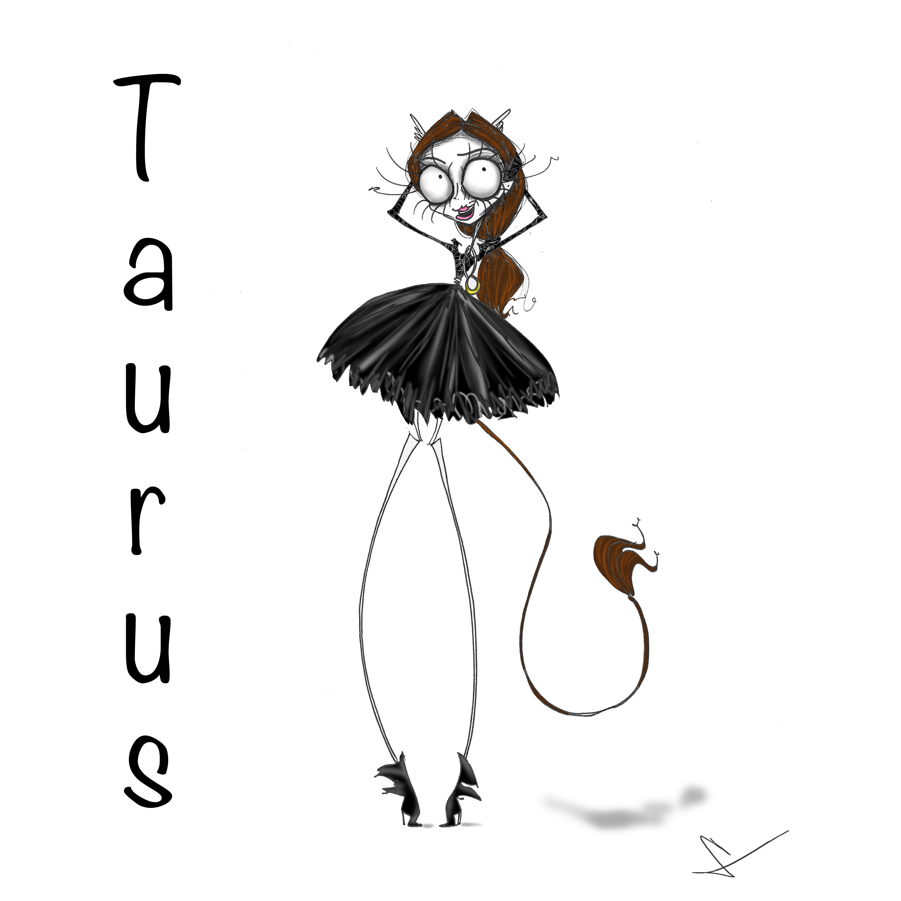 taurus zodiac sign girl art